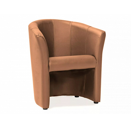 TM-1 fotel, Világosbarna ekobőr Ek-4/Wenge