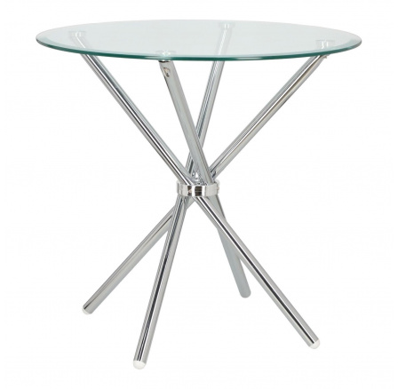 Ufo asztal 90cm átlátszó/ króm