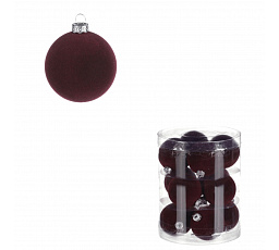 Kerek bársony díszek - átm. 5 cm, bordó, csomag ára (12 db)