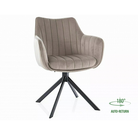 Étkező forgószék AZALIA VELVET, Sötét Bézs Bluvel 40/Fekete