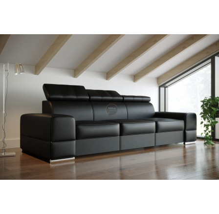 SOFA ROYAL III 295 CM - Czarna eko skóra