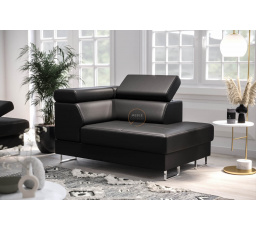 FOTEL DOSTAWKA GALAXY SKÓRA NATURALNA - Strona prawa , Skóra czarna