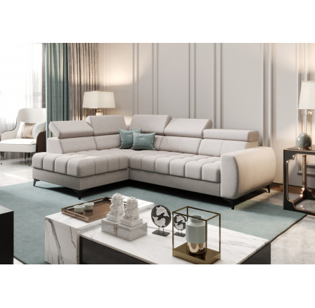 NAROŻNIK ROZKŁADANY PORTO MINI 170X255 CM - lewa , Odcienie szarości NAROŻNIK ROZKŁADANY PORTO MINI 170X255 CM - lewa , Odcienie szarości