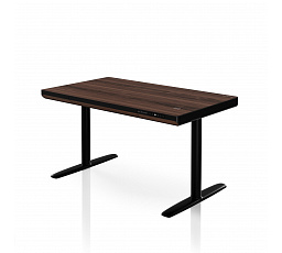 Elektromos magasságállítású sit-stand íróasztal fiókkal és Qi vezeték nélküli töltővel, fekete/dió, 1200 mm: ELLIS