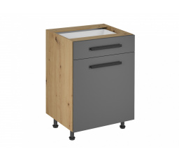 Konyhai alsó szekrény Langen D60S1, szürke/tölgy artisan