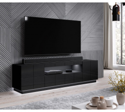 TV komód REJA, fényes fekete/fényes fekete