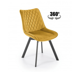 Forgó étkezőszék K520, Mustársárga/Fekete