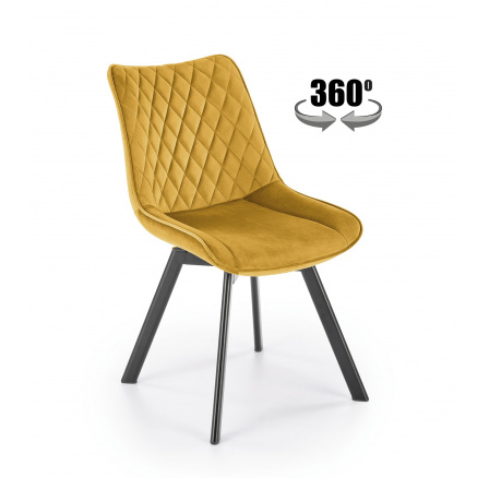 Forgó étkezőszék K520, Mustársárga/Fekete