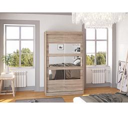 Tolóajtós szekrény tükörrel KOLORADO 120 Truffle+Truffle