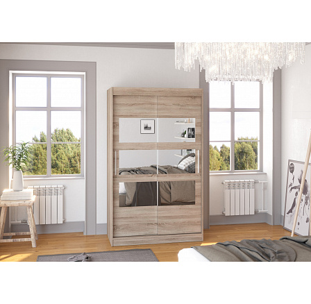 Tolóajtós szekrény tükörrel KOLORADO 120 Truffle+Truffle