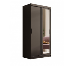 Tolóajtós és tükrös Hailey 100 gardróbszekrény Fekete+Fekete