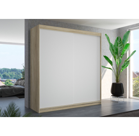 TOLÓAJTÓS RUHÁSSZEKRÉNY TERECIA 200 Sonoma+Fehér