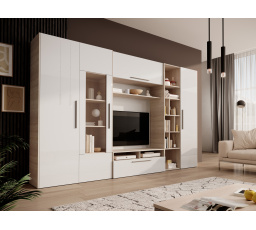 SMERA White Shine+Sonoma nappali fal