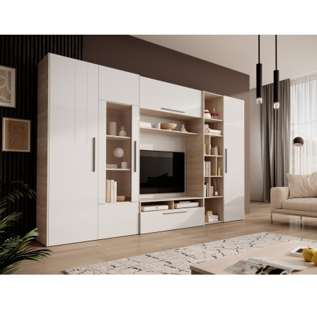 SMERA White Shine+Sonoma nappali fal