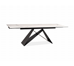 WESTIN III CERAMIC étkezőasztal 180, fehér matt/fekete matt