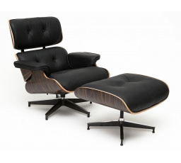 Vip fotel lábtartóval fekete/ébenfa