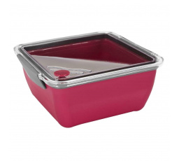 Rózsaszínű, 2,6 literes, elosztott ebéddoboz villával