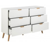 Lowell komód 6 fiókkal fehér