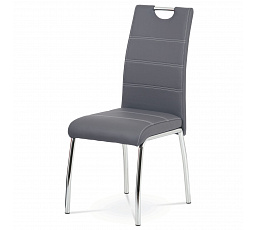 Jídelní židle, šedá, ekokůže, HC-484 GREY