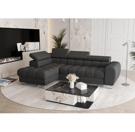 NAROŻNIK ROZKŁADANY ASPEN MINI 260x170 CM - lewa , Odcienie ciemnej szarości