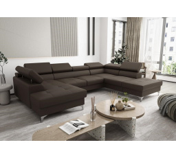 NAROŻNIK TOSCANIA MAX II 170x350x220 SKÓRA NATURALNA - prawa , Skóra brązowa