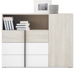 REMO RM9 komód, Wilton tölgy fehér/Fehér Lux/Antracit