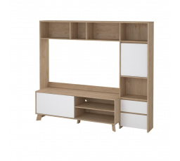 TV stěna Nerea 320, jackson hickory/bílý lesk