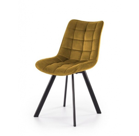 Étkezőszék K332 VELVET, Mustársárga Bluvel 68/Fekete