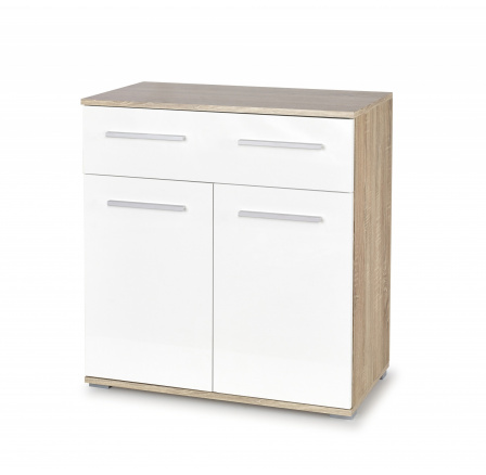 LIMA KM-1 komód, sonoma tölgy/fehér