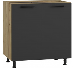 VENTO D-80/82 alsó konyhaszekrény, antracit/wotan tölgy