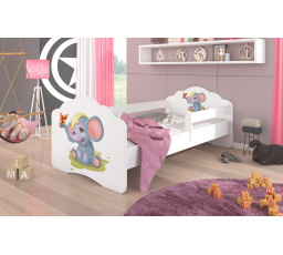 Ágy matraccal és korláttal CASIMO ELEPHANT 140x70 Fehér