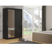 Tolóajtós szekrény tükörrel TOM 180 Fekete+Fekete