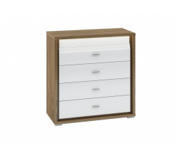 DALLAS 05-01 orzech naturalny/MDF biały połysk - komoda