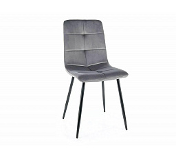 IVO VELVET étkezőszék, szürke Bluvel 14/fekete matt