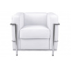 Kubik fotel fehér bőr TP