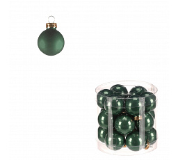Kerek üveg díszek - átmérő: 3 cm, zöld, csomag ára (18 db)