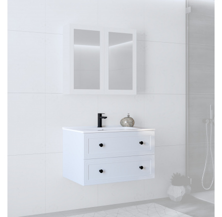 Szafka pod umywalkę 80/2S (MDF ramiak) biały Szafka pod umywalkę 80/2S (MDF ramiak) biały