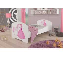 Ágy matraccal PEPE PRINCESS AND HORSE 160x80 Fehér
