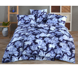 Francouzské povlečení Satén 220x220, 70x90cm Marsily modrá