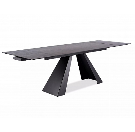 SALVADORE CERAMIC étkezőasztal, szürke márvány hatás/fekete matt