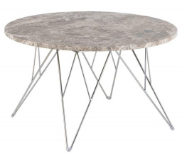 Prunus dohányzóasztal 80 cm márvány szürke/ króm