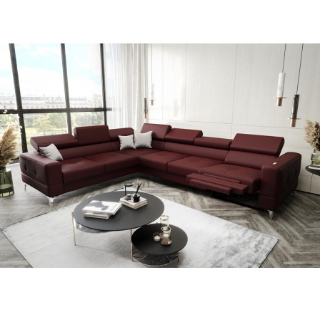 NAROŻNIK SKÓRZANY Z FUNKCJĄ SPANIA I RELAX - TOSCANIA MAX 320x250 CM - lewa , Skóry naturalne - Wybierz swój kolor