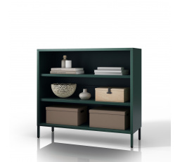 Alacsony fém polc palackzöld Modern LUCA, 1000 x 900 x 350 mm