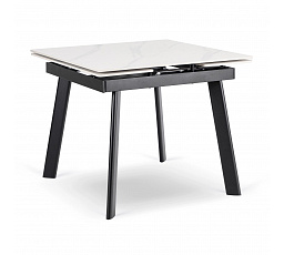 Stół LARES Ceramiczny Rozkładany 90-150 cm Biały Marmur/Czarny