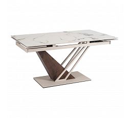 Stół REX Ceramiczny Rozkładany 160-220 cm Biały Marmur/Kaszmir