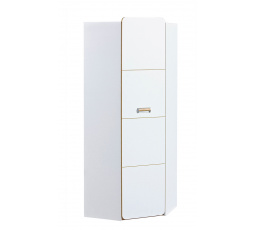 Sarok ruhásszekrény LORENTO L14, Briliáns Fehér/Tölgy Nash