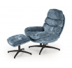 DARIO fotel lábtartóval, kék