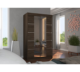 Tolóajtós szekrény tükörrel GENUA 120 Choco+Choco