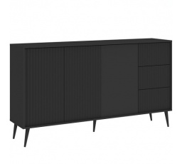 BARCELONA 3D3S komód, Fekete/Fekete