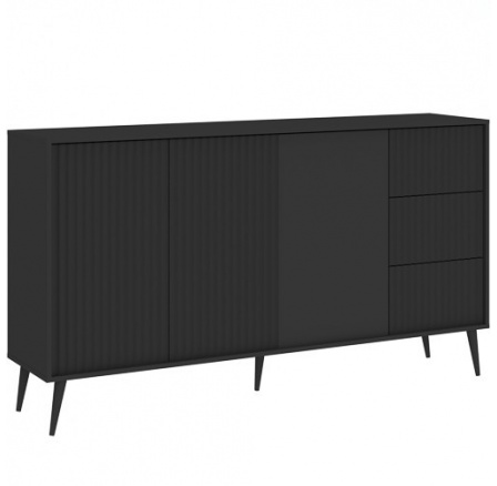 BARCELONA 3D3S komód, Fekete/Fekete